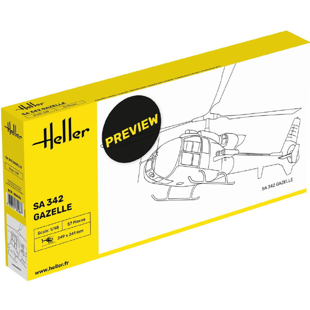 [PTM] (再販)1/48 SA342 ガゼール ヘリコプター プラモデル(HE80486) Heller(エレール)