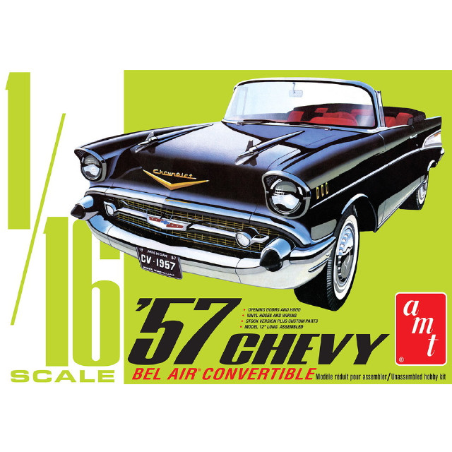 [PTM] (再販)1/16 1957 シェビー ベル エア コンバーチブル プラモデル(AMT1159) AMT