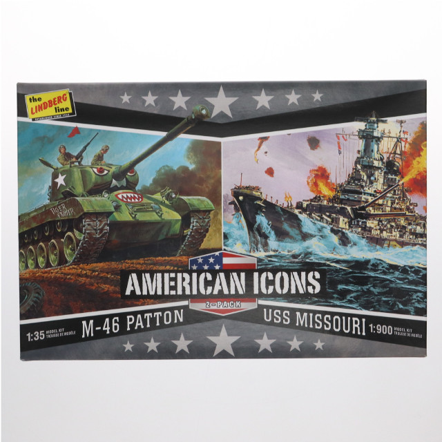 [PTM]アメリカン・アイコン 1/35 アメリカ陸軍M46パットン&1/900 アメリカ海軍戦艦ミズーリ セット プラモデル(HL434) リンドバーグ