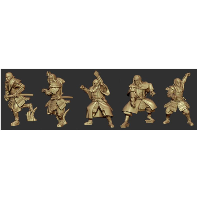 [PTM] 1/72 戦国時代(日本) 僧兵 合戦(5体セット エッチング製武器付属) ガレージキット プラモデル(AHLAH88010) Artist Hobby(アーティストホビー)