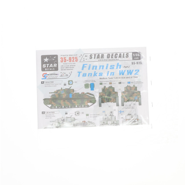 [PTM] 1/35 フィンランド戦車 イン WWII # 2 T-28中戦車 1938年型1940年型 デカール プラモデル用アクセサリ(35-925) Star Decals(スターデカールズ)