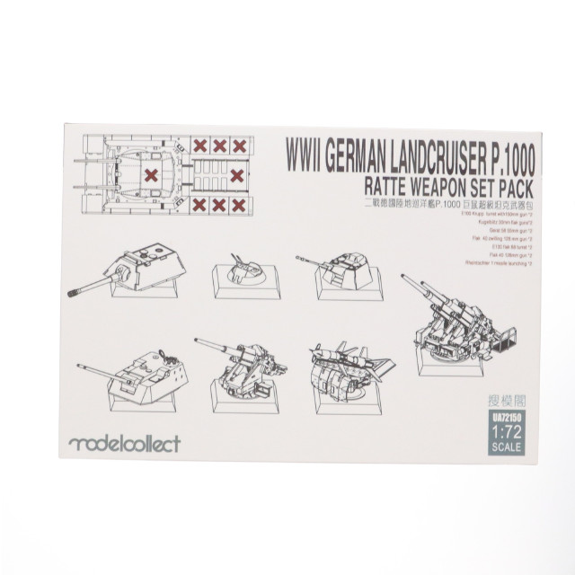[PTM] 1/72 ドイツ軍 陸上巡洋艦 P.1000ラーテ用武装セット ディティールアップパーツ プラモデル用アクセサリ(MODUA72150) modelcollect(モデルコレクト)