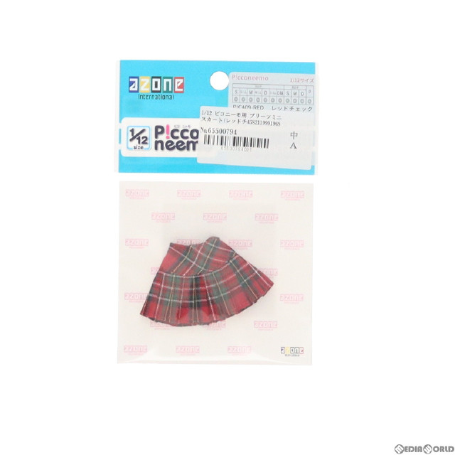 [DOL]1/12 ピコニーモ用 プリーツミニスカート(レッドチェック) ドール用衣装(PIC409-RED) アゾン