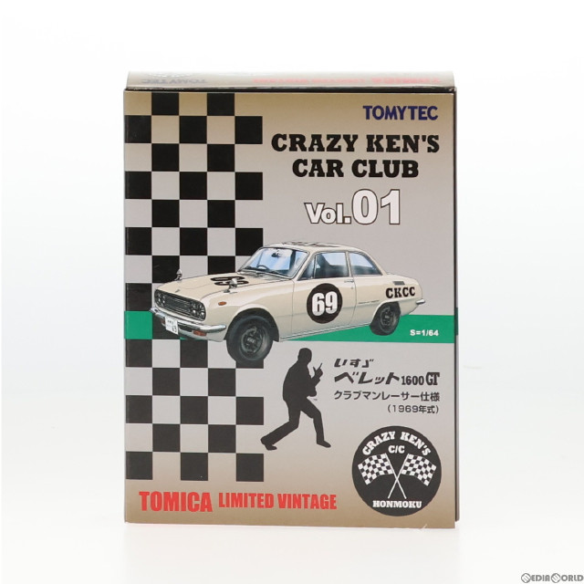 [MDL]CRAZYKENBAND×トミカリミテッドヴィンテージ TLV-CKB01 ベレット 1600GT クラブマンレーサー仕様(ホワイト) 1/64 完成品 ミニカー(255758) TOMYTEC(トミーテック)