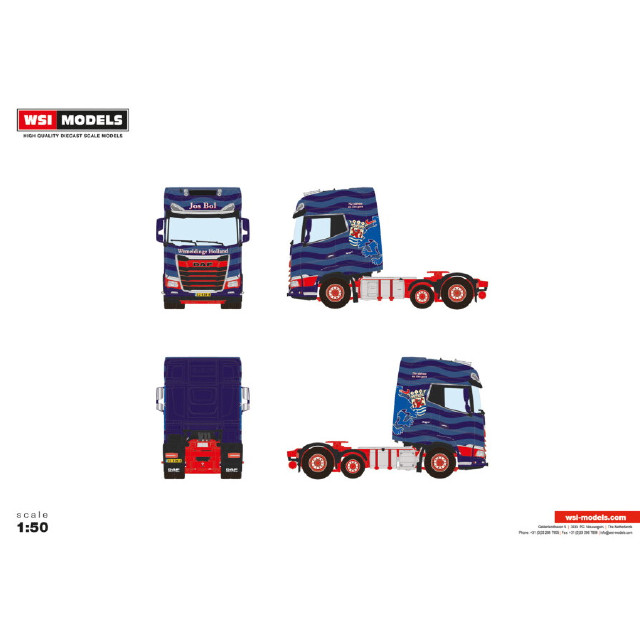 [MDL] 1/50 Jos Bol DAF(ダフ) XG+ 6X2 MIDLIFT AXLE 完成品 ミニカー(01-4571) WSI MODELS
