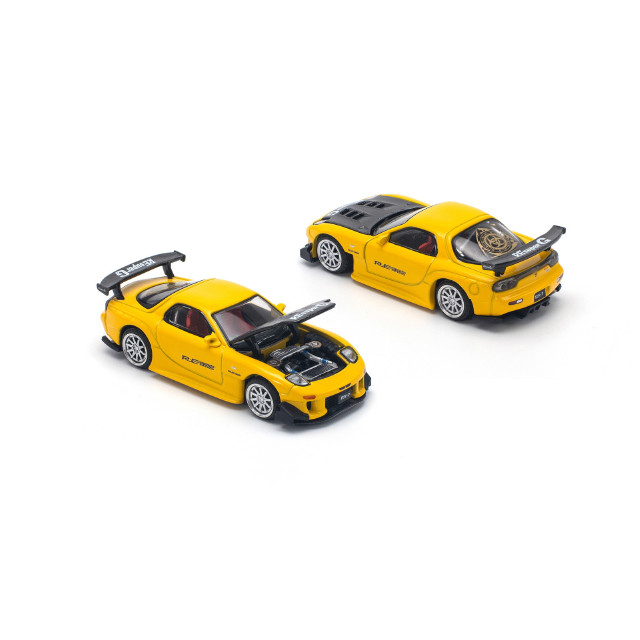 [MDL] 1/64 MAZDA RX-7(FD3S) RE-AMEMIYA WIDEBODY YELLOW 完成品 ミニカー(PR640116) POP RACE(ポップレース)