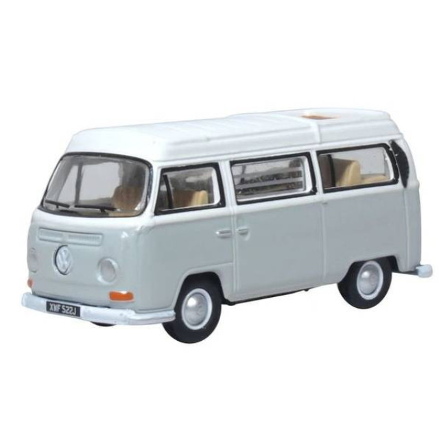 [MDL]1/76 VW ベイウインドウ キャンピングカー シルバーグレー/ホワイト 完成品 ミニカー(OX76VW032) OXFORD(オックスフォード)