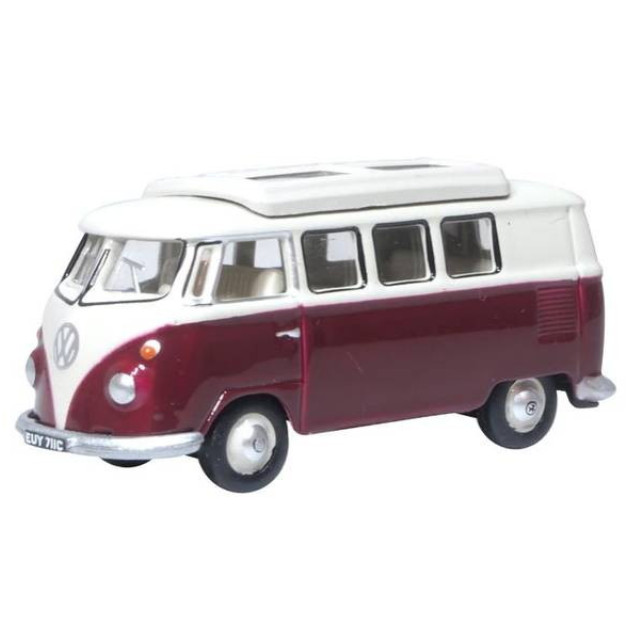 [MDL]1/76 VW T1 キャンピングカー チタンレッド/ベージュグレー 完成品 ミニカー(OX76VWS010) OXFORD(オックスフォード)