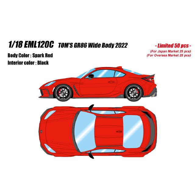 [MDL] 1/18 TOM'S GR86 Wide Body 2022(スパークレッド) 完成品 ミニカー(EML120C) EIDOLON(アイドロン)