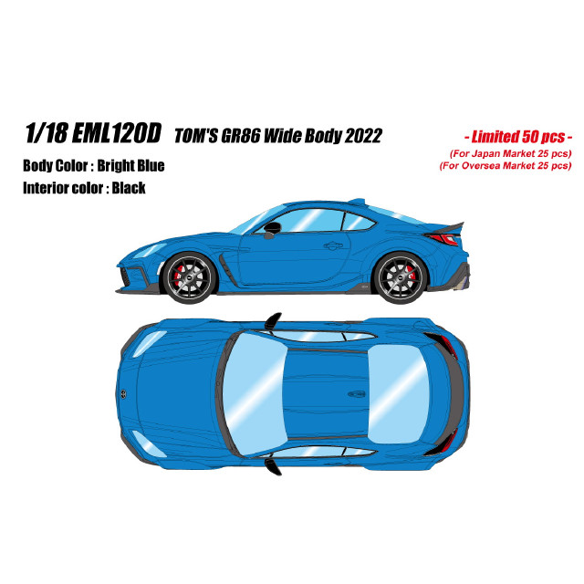 [MDL] 1/18 TOM'S GR86 Wide Body 2022(ブライトブルー) 完成品 ミニカー(EML120D) EIDOLON(アイドロン)