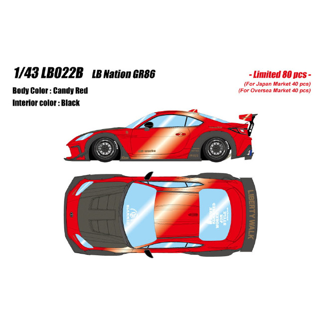 [MDL] 1/43 LB Nation GR86 キャンディレッド 完成品 ミニカー(LB022B) EIDOLON(アイドロン)