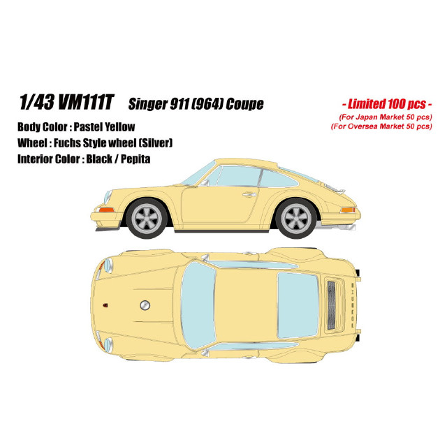 [MDL] 1/43 Singer(シンガー) 911(964) Coupe パステルイエロー 完成品 ミニカー(VM111T) VISION(ヴィジョン)