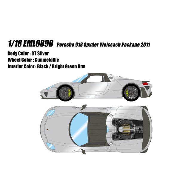 [MDL] EIDOLON COLLECTION(アイドロンコレクション) 1/18 Porsche 918 Spyder Weissach package 2011 GTシルバー 完成品 ミニカー(EML089B) EIDOLON(アイドロン)