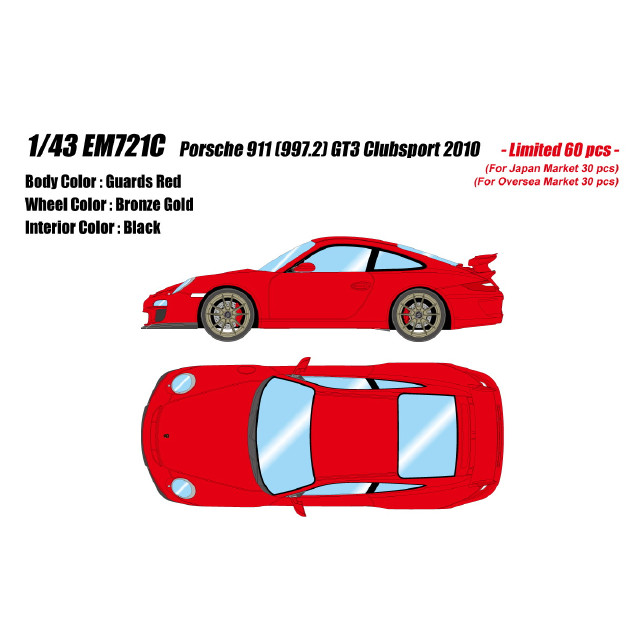 [MDL] 1/43 Porsche 911(997.2) GT3 Clubsport 2010 ガーズレッド 完成品 ミニカー(EM721C) EIDOLON(アイドロン)