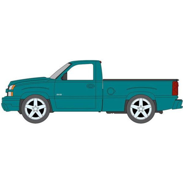 [MDL] 1/64 2005 シェビー シルバラード SS カスタム ティールターコイズ 完成品 ミニカー(AWSP190A) AUTO WORLD(オートワールド)