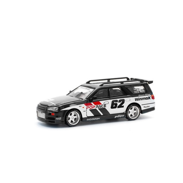 [MDL] 1/64 NISSAN STAGEA SIM0N'S GARAGE #62 BLACK 完成品 ミニカー(PR640103) POP RACE(ポップレース)