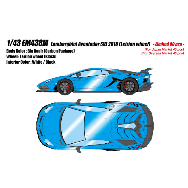 [MDL] EIDOLON COLLECTION(アイドロンコレクション) 1/43 Lamborghini Aventador(ランボルギーニ アヴェンタドール) SVJ 2018(Leirion wheel) ブルーアイギル 完成品 ミニカー(EM438M) EIDOLON(アイドロン)