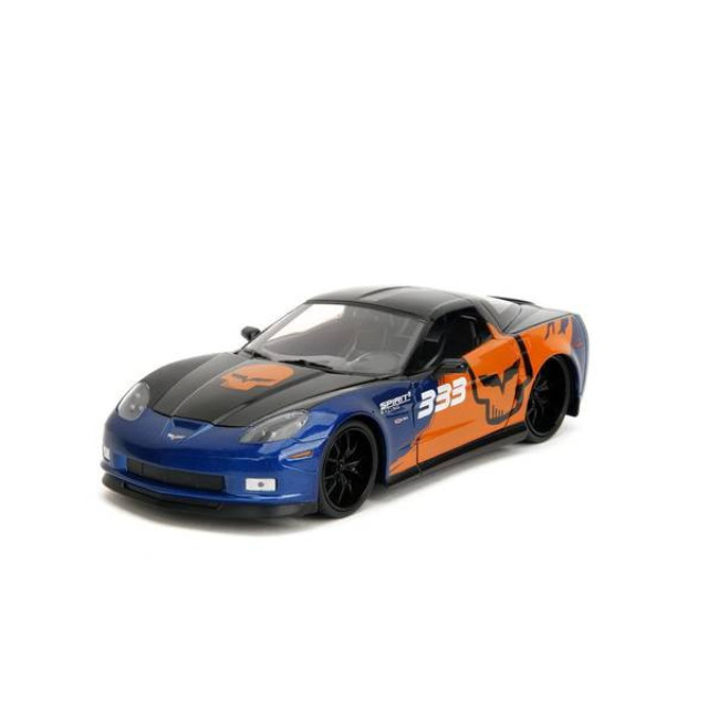 [MDL] BIGTIME MUSCLE(ビッグタイム マッスル) 1/24 2006 シェビー コルベット Z06 ブルー/オレンジ/グラフィック 完成品 ミニカー(JADA35213) Jada Toys(ジャダトイズ)