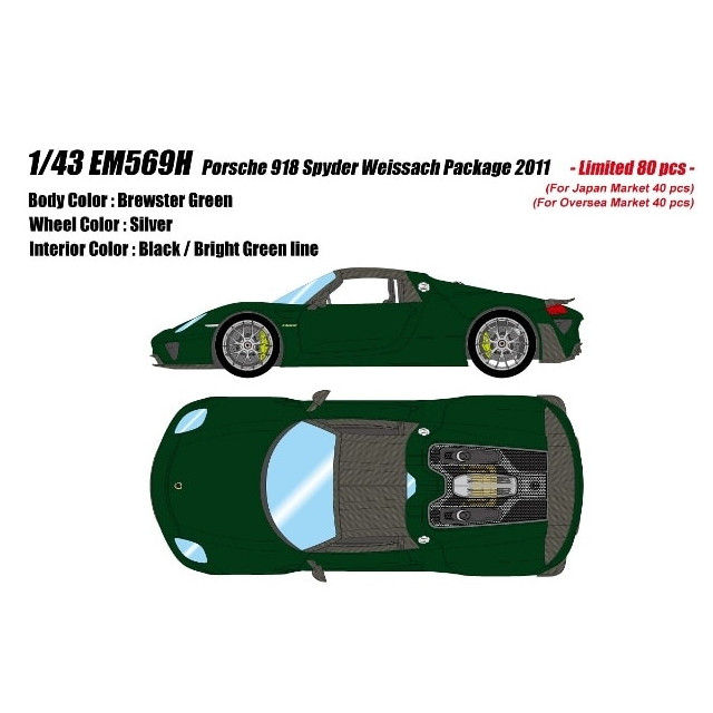 [MDL] EIDOLON COLLECTION(アイドロンコレクション) 1/43 Porsche 918 Spyder(ポルシェ 918 スパイダー) weissach package 2011 ブリュースターグリーン 完成品 ミニカー(EM569H) アイドロン(EIDOLON)
