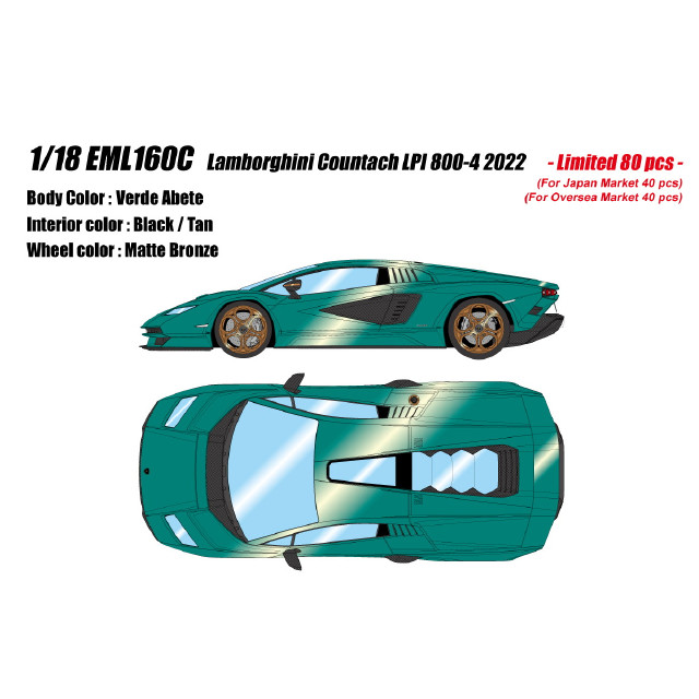 [MDL] 1/18 Lamborghini Countach LPI 800-4 2022 ヴェルデアベーテ 完成品 ミニカー(EML160C) EIDOLON(アイドロン)