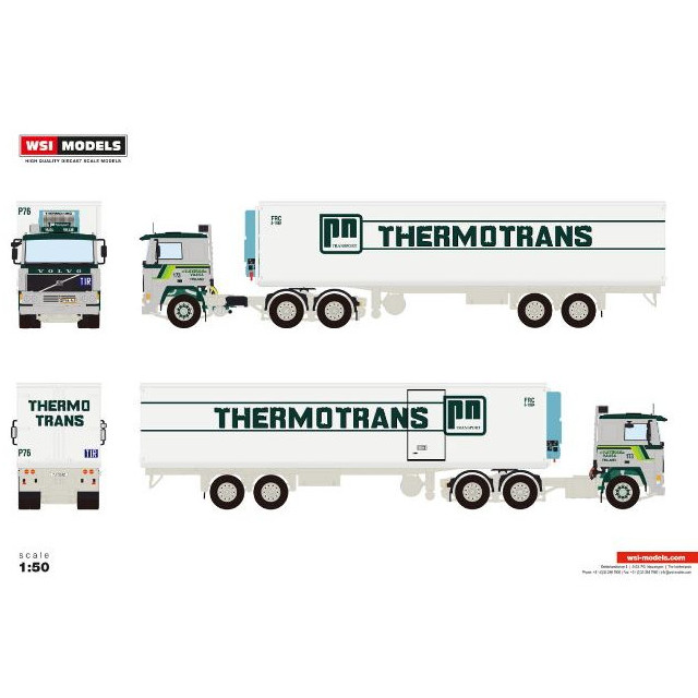 [MDL] 1/50 P. Nyholm VOLVO F10 6X2 TAG AXLE CLASSIC REEFER TRAILER - 2 AXLE 完成品 ミニカー(01-4592) WSI MODELS