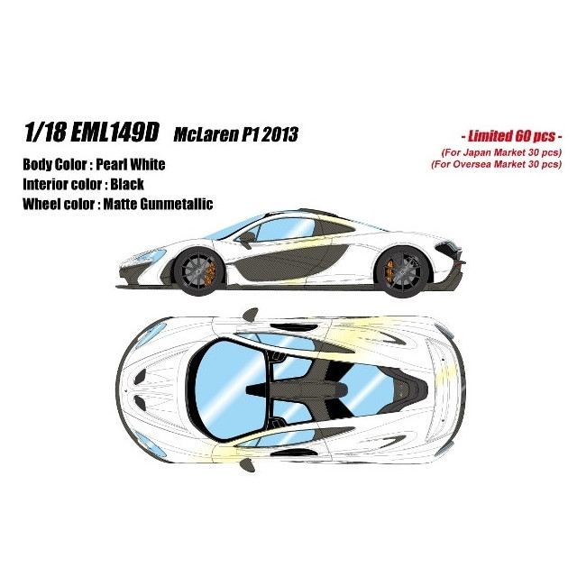 [MDL] 1/18 McLaren(マクラーレン) P1 2013 パールホワイト 完成品 ミニカー(EML149D) EIDOLON(アイドロン)