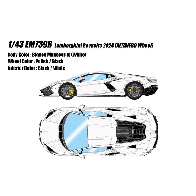 [MDL] EIDOLON COLLECTION(アイドロンコレクション) 1/43 Lamborghini Revueltor(ランボルギーニ レヴエルト) 2024 ALTANERO Wheel(ビアンコモノセルス) 完成品 ミニカー(EM739B) EIDOLON(アイドロン)