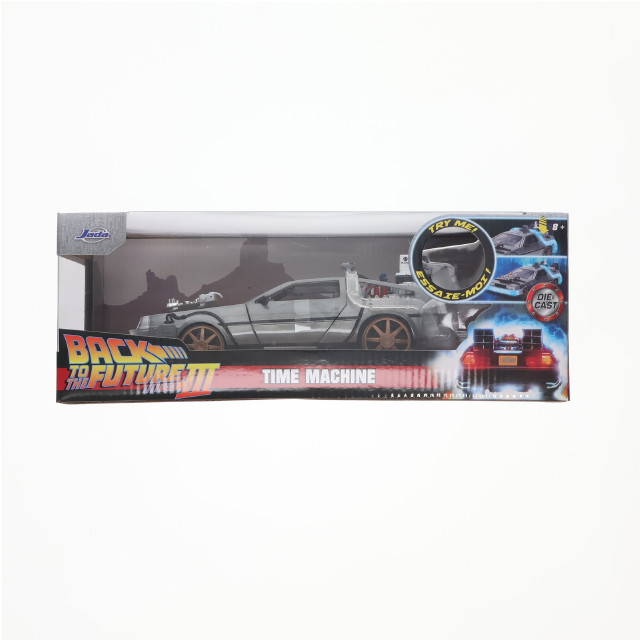 [MDL] 1/24 タイムマシーン(デロリアン) レールホイール 点灯ギミック付 バック・トゥ・ザ・フューチャー PART3 完成品 ミニカー(JADA34996) Jada Toys(ジャダトイズ)