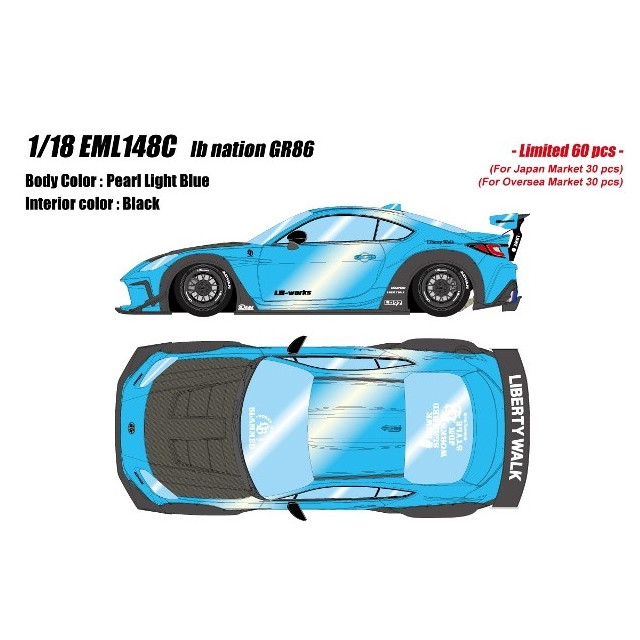 [MDL] 1/18 lb nation GR86 パールライトブルー 完成品 ミニカー(EML148C) EIDOLON(アイドロン)