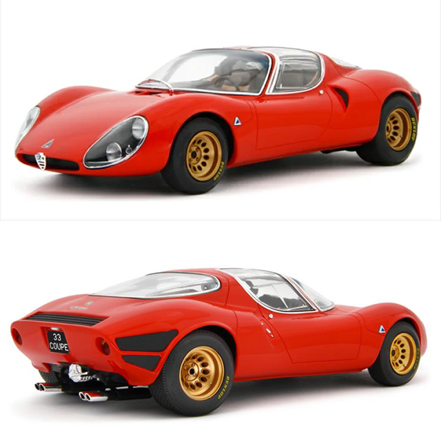 [MDL] MILLENNIUM 1/18 ALFA ROMEO 33 STRADALE PROTOTYPE 1967(RED) 完成品 ミニカー(70191) AUTOart(オートアート)