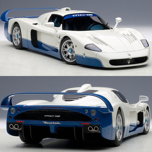 [MDL] Signature 1/18 MASERATI MC12(マセラティ MC12)(パールホワイト×ブルー) 完成品 ミニカー(75801) AUTOart(オートアート)