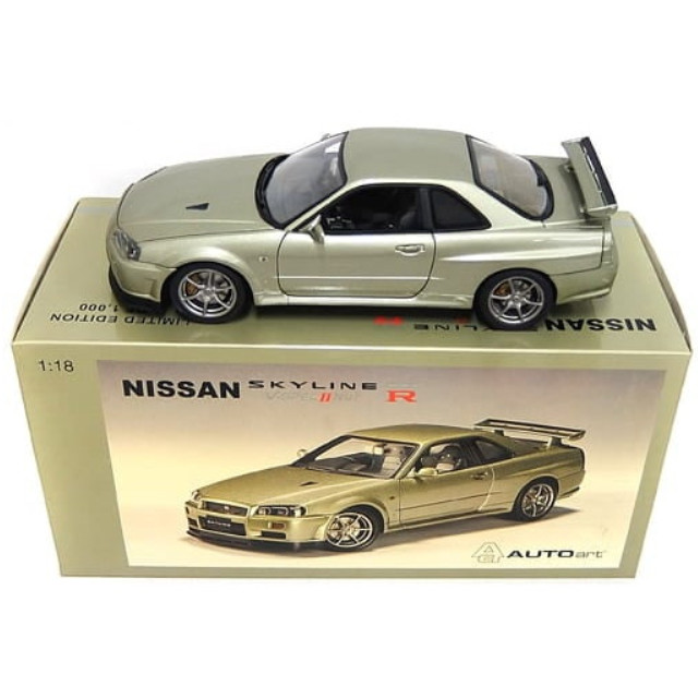 [MDL] 1/18 NISSAN SKYLINE R34 GTR V-SPEC II NUR(ミレニアムジェイド) 完成品 ミニカー(77338) AUTOart(オートアート)