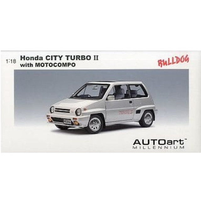 [MDL] MILLENNIUM 1/18 ホンダ シティ ターボII(シルバー) モトコンポ/イエロー 完成品 ミニカー(73281) AUTOart(オートアート)