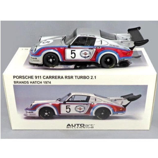 [MDL] MILLENNIUM 1/18 PORSCHE 911 CARREEA RSR TURBO 2.1 BRAND HATCH 1974 DUNLOP #5(シルバー×レッド×ブルー) 完成品 ミニカー(87474) AUTOart(オートアート)