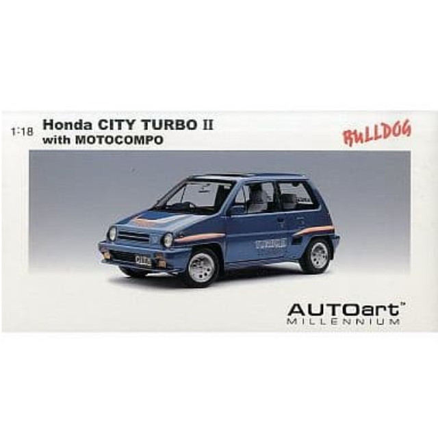 [MDL] MILLENNIUMシリーズ 1/18 1/18 ホンダ シティ ターボII(ブルー) モトコンポ/ホワイト 完成品 ミニカー(73283) AutoArt(オートアート)