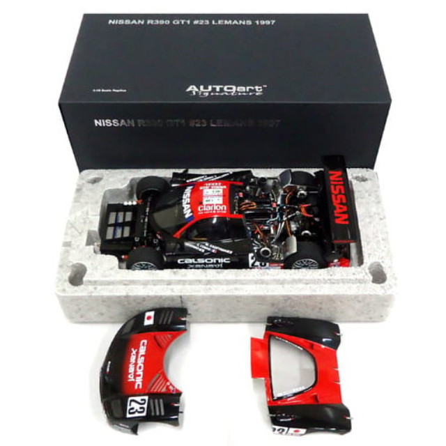 [MDL] 1/18 NISSAN R390 GT1 LEMANS 1997 CALSONIC clarion #23(ブラック×レッド) 「Signature」  完成品 ミニカー(89776) AutoArt(オートアート)