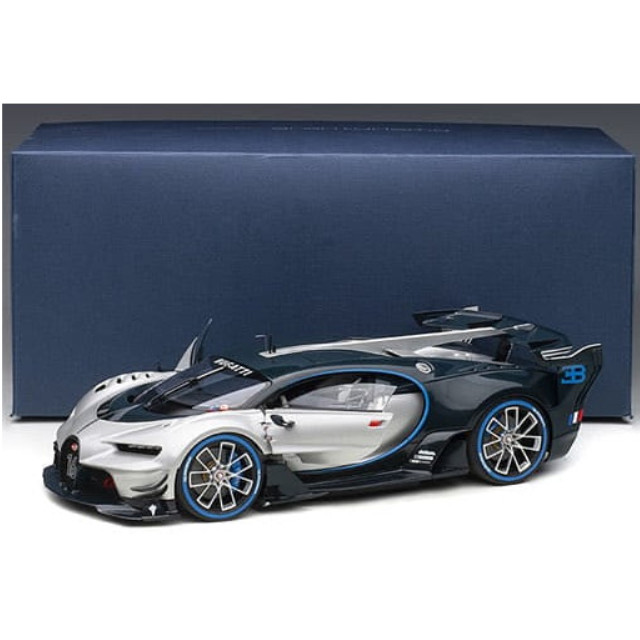 [MDL] 1/18 ブガッティ ビジョン グランツーリスモ(メタリック・シルバー×ブルー・カーボン) 「オートアート・コンポジットモデルシリーズ」  完成品 ミニカー(70987) AutoArt(オートアート)
