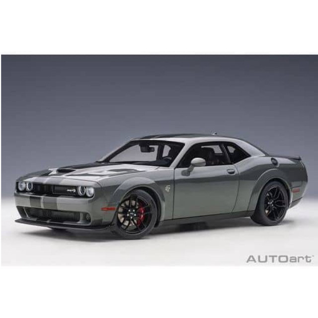 [MDL] 1/18 ダッジ チャレンジャー SRT ヘルキャット ワイドボディ 2018(グレー×メタリック・グレー・ストライプ) 「オートアート・コンポジットモデルシリーズ」  完成品 ミニカー(71738) AutoArt(オートアート)