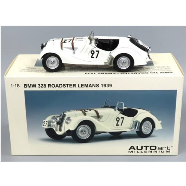 [MDL] 1/18 BMW 328 ROADSTER LEMANS 1939 #27(ホワイト) 「MILLENNIUM」  完成品 ミニカー(83945) AutoArt(オートアート)