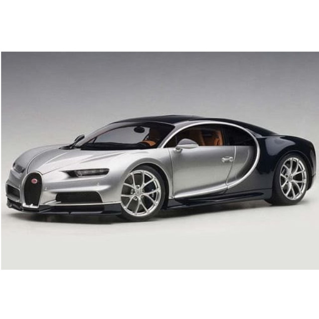 [MDL] 1/18 ブガッティ シロン 2017(メタリック・シルバー×ダーク・ブルー)  完成品 ミニカー(70992) AutoArt(オートアート)