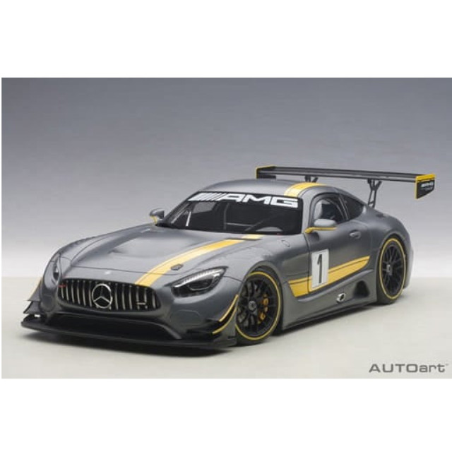[MDL] 1/18 メルセデス・AMG GT3 プレゼンテーションカー (グレー×イエロー・ストライプ) 完成品 ミニカー(81530) AutoArt(オートアート)