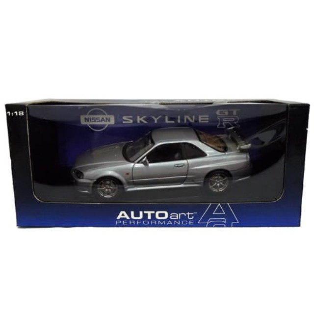 [MDL] 1/18 NISSAN SKYLINE R34 GTR(チタニウムシルバー) 「PERFORMANCE」  完成品 ミニカー(77302) AutoArt(オートアート)