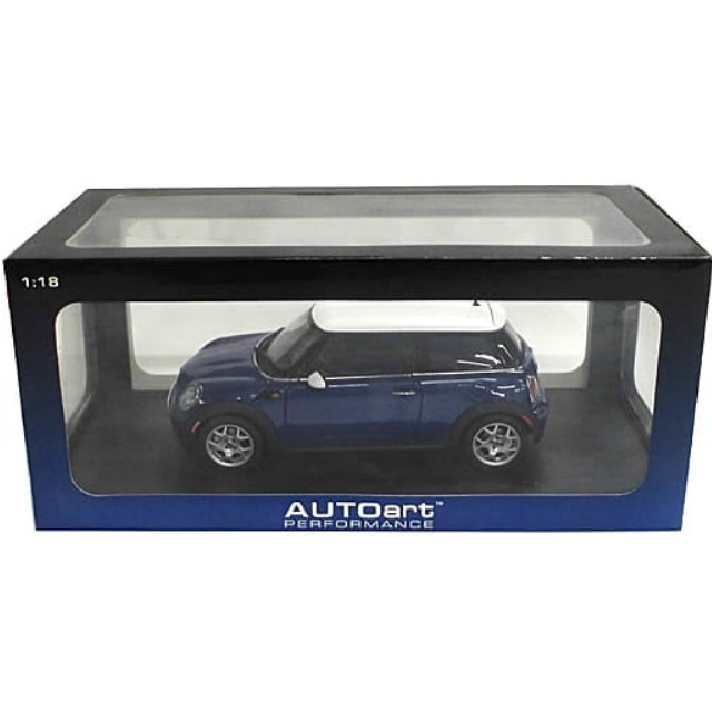 [MDL] 1/18 MINI COOPER 2006(ライトニングブルーメタリック×ホワイト) 「PERFORMANCE」  完成品 ミニカー(75002) AutoArt(オートアート)
