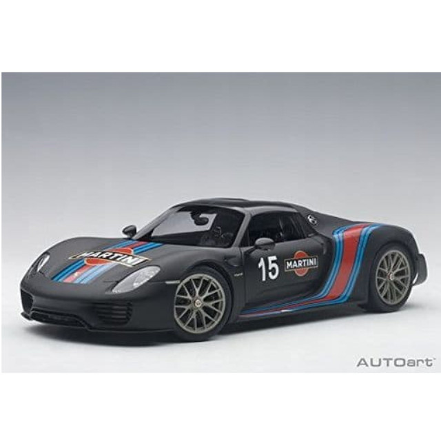 [MDL] 1/18 ポルシェ 918 スパイダー バイザッハ・パッケージ(ブラック×マルティニ・ストライプ) 完成品 ミニカー(77929) AutoArt(オートアート)