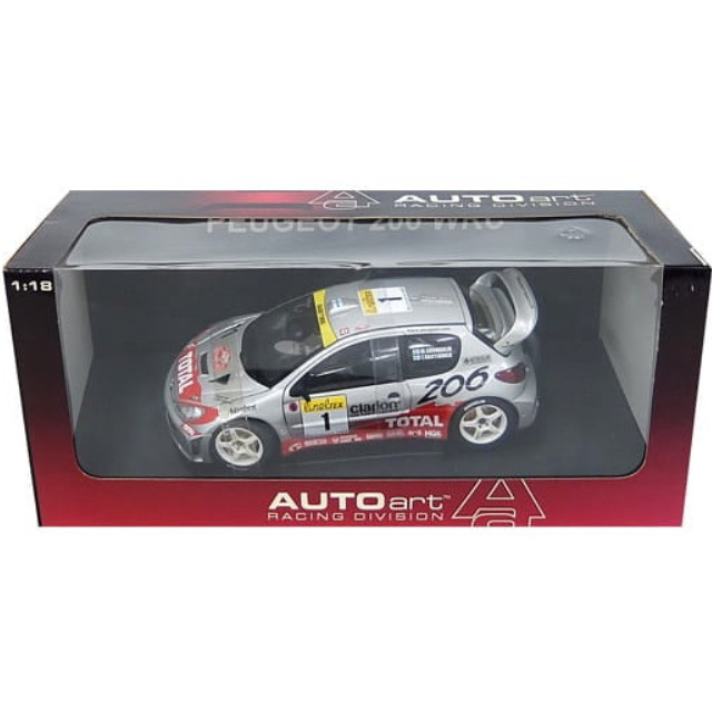 [MDL] 1/18 PEUGEOT 206 WRC 2001 RALLY MONTE CARLO TOTAL #1(シルバー×レッド) 「RACING DIVISION」  完成品 ミニカー(80157) AutoArt(オートアート)
