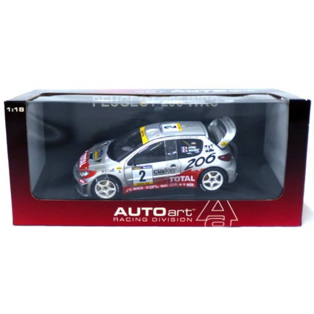 [MDL] 1/18 PEUGEOT 206 WRC 2001 RALLY CATALUNYA TOTAL #2(シルバー×レッド) 「RACING DIVISION」 完成品 ミニカー(80158) AutoArt(オートアート)