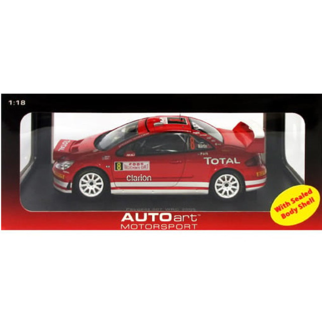 [MDL] 1/18 PEUGEOT 307 WRC 2005 NIGHT RACE RALLY OF MONTE CARLO M.MARTIN/M.PARK # 8 (レッド) 完成品 ミニカー(80555) AutoArt(オートアート)