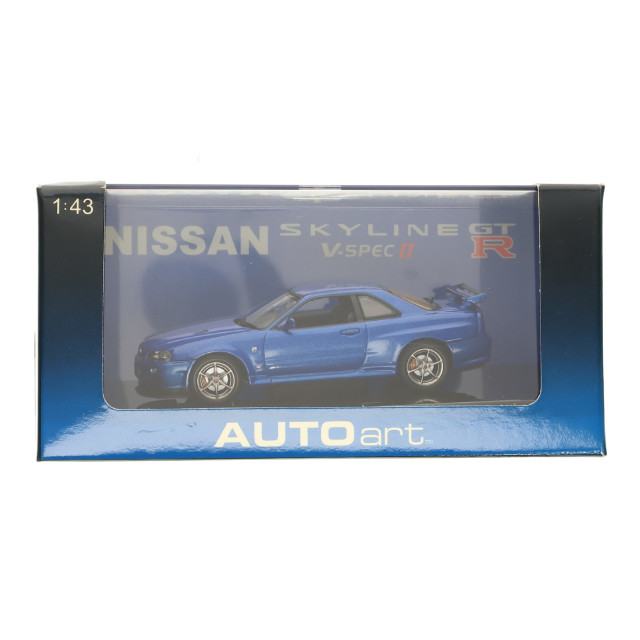 [MDL] 1/43 NISSAN SKYLINE(スカイライン) R34 GT-R V-SPECII(ブルー) 完成品 ミニカー(57331) AUTOart(オートアート)