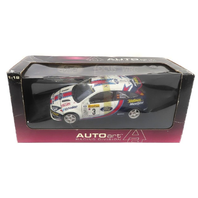 [MDL] 1/18 FORD Focus WRC 2001 #3(ホワイト×レッド×ネイビー)  完成品 ミニカー(80111) AutoArt(オートアート)