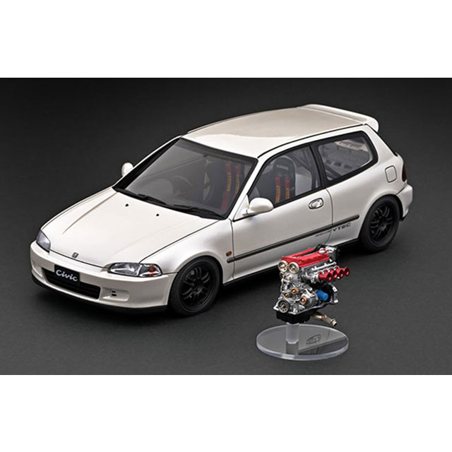 [MDL] 1/18 Honda CIVIC (EG6)(パールホワイト) With Engine WEB限定モデル 完成品 ミニカー(IG3041) ignition model(イグニッションモデル)